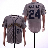 Mariners 24 Ken Griffey Jr. Gray Throwback Jersey Dzhi,baseball caps,new era cap wholesale,wholesale hats